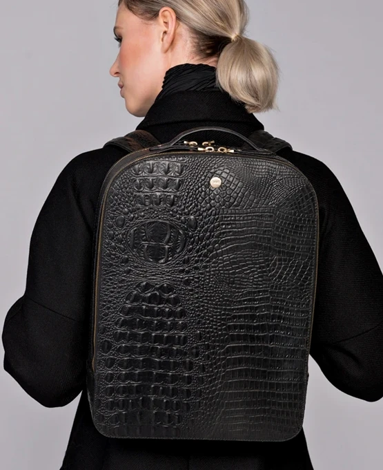 FMME. Claire 15.6 Backpack Croco Brown 2 FMME. Claire 15.6 Backpack Croco Brown - Afbeelding 2