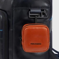 Piquadro Blue Square Backpack Two Front Pockets Brown -Ospre Koffers Winkel image 11074