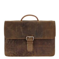 Plevier Retro Zeppelin Laptoptas 3 Vaks 17.3" Bruin