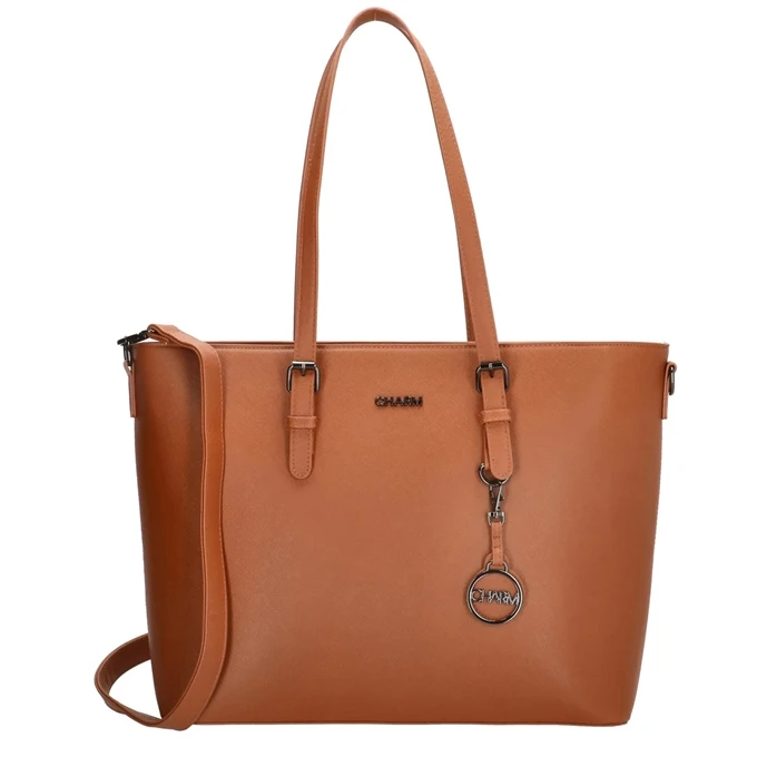 Charm London Birmingham Shopper 15.6 Inch Cognac 1 Charm London Birmingham Shopper 15.6 Inch Cognac