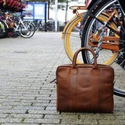 DSTRCT Limited Single Zip 14'' Laptoptas Cognac -Ospre Koffers Winkel image 11446