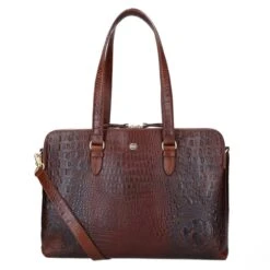 FMME. Charlotte 13.3 Workingbag 3 Pockets Croco Brown -Ospre Koffers Winkel image 11455