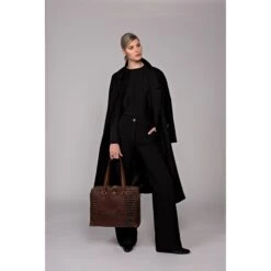 FMME. Charlotte 13.3 Workingbag 3 Pockets Croco Brown -Ospre Koffers Winkel image 11456