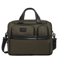 Tumi Alpha EXP Org Laptop Brief Olive Night