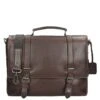 Leonhard Heyden Roma Briefcase 2 Compartments Dark Brown