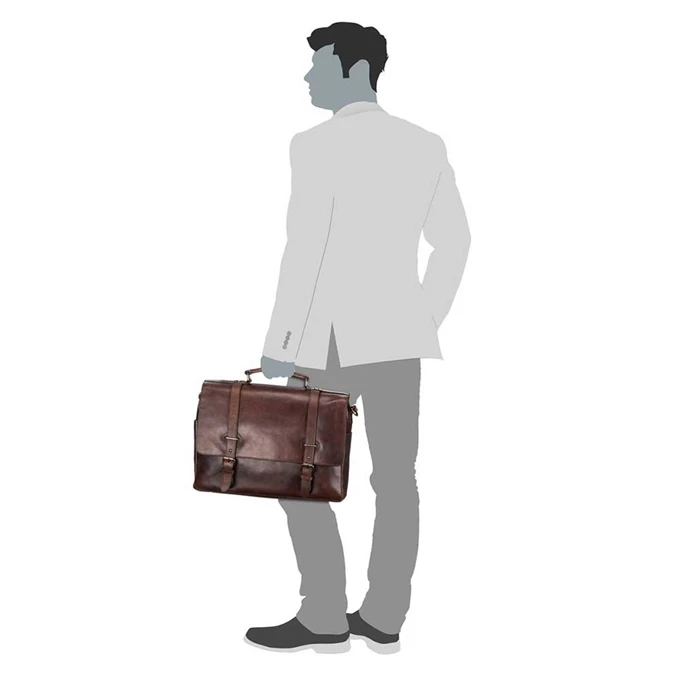 Leonhard Heyden Roma Briefcase 2 Compartments Dark Brown 2 Leonhard Heyden Roma Briefcase 2 Compartments Dark Brown - Afbeelding 2