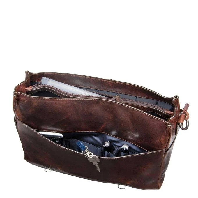 Leonhard Heyden Roma Briefcase 2 Compartments Dark Brown 5 Leonhard Heyden Roma Briefcase 2 Compartments Dark Brown - Afbeelding 5