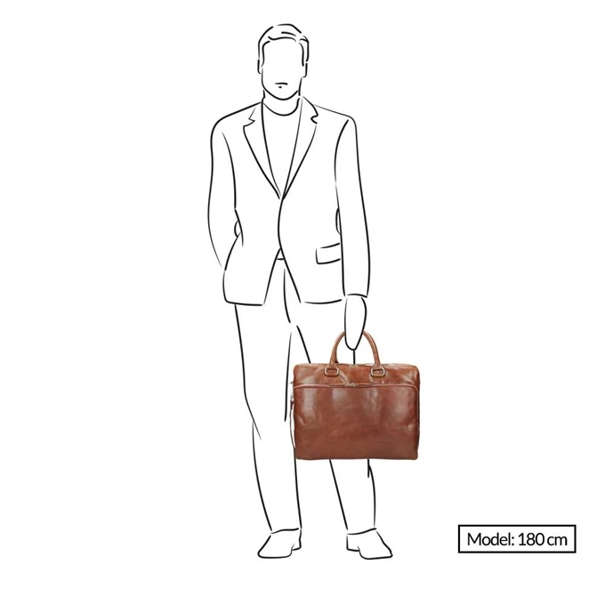 Leonhard Heyden Cambridge Briefcase L Cognac 2 Leonhard Heyden Cambridge Briefcase L Cognac - Afbeelding 2