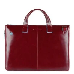 Piquadro Blue Square Expandable Slim Computer Bag 15.6" Red