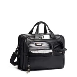 Tumi Alpha Expandable Organizer Laptop Brief Leather Black -Ospre Koffers Winkel image 12828