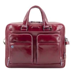 Piquadro Blue Square Organized Laptop & IPad Case Red