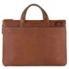 Piquadro Black Square Small Expandable Computer Bag 15.6" Tobacco