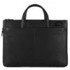Piquadro Black Square Small Expandable Computer Bag 15.6" Black
