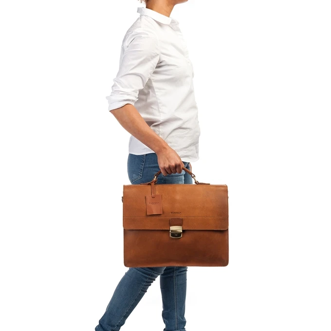 Burkely Vintage Dean Briefcase Cognac 2 Burkely Vintage Dean Briefcase Cognac - Afbeelding 2