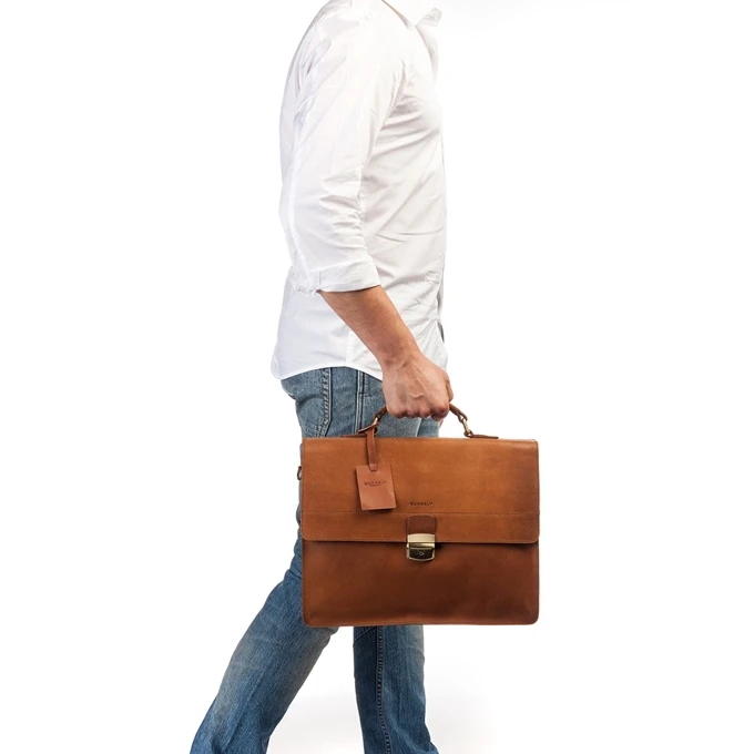 Burkely Vintage Dean Briefcase Cognac 3 Burkely Vintage Dean Briefcase Cognac - Afbeelding 3