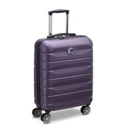 Delsey Air Armour 4 Wheel Slim Cabin Trolley 55/40 Expandable Dark Purple -Ospre Koffers Winkel image 175