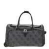Guess Berta Wheeled Duffel Coal Logo