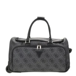 Guess Berta Wheeled Duffel Coal Logo