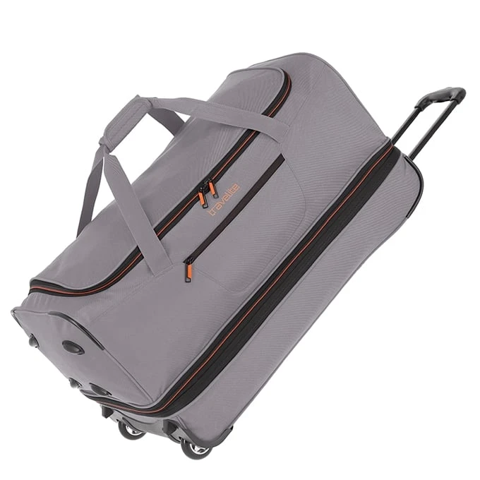 Travelite Basics Wheeled Duffle 70 Expandable Grey 1 Travelite Basics Wheeled Duffle 70 Expandable Grey