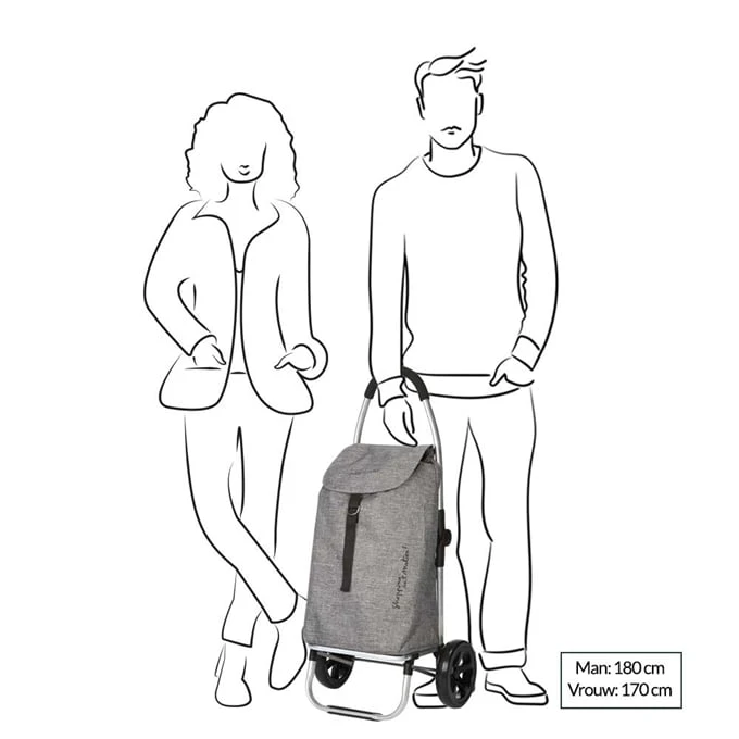 Playmarket Go Two Compact Boodschappentrolley Grey 2 Playmarket Go Two Compact Boodschappentrolley Grey - Afbeelding 2