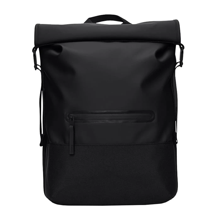 Rains Trail Rolltop Backpack W3 Black 1 Rains Trail Rolltop Backpack W3 Black