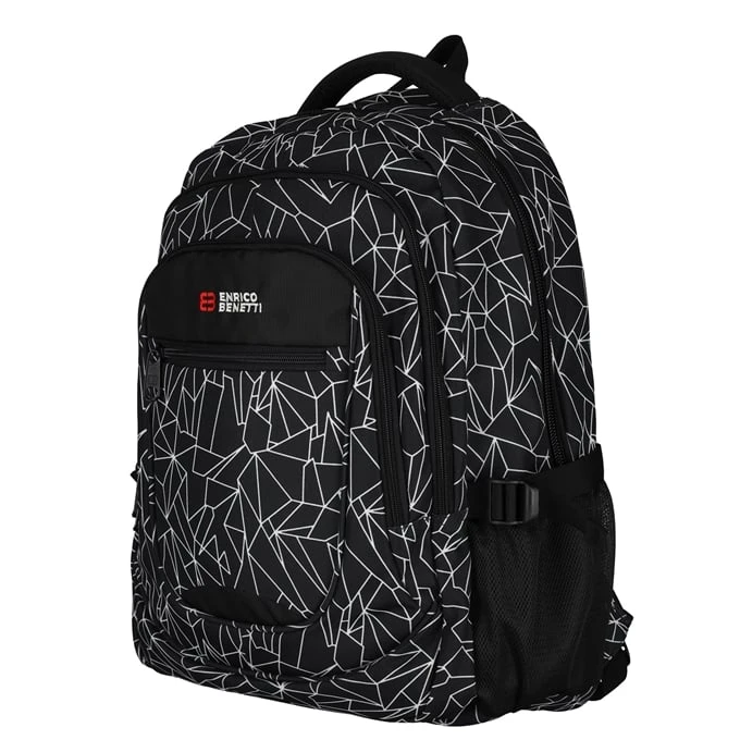 Enrico Benetti Santa Cruz 17.3" Laptop Rugtas Zwart Wit 3 Enrico Benetti Santa Cruz 17.3" Laptop Rugtas Zwart Wit - Afbeelding 3