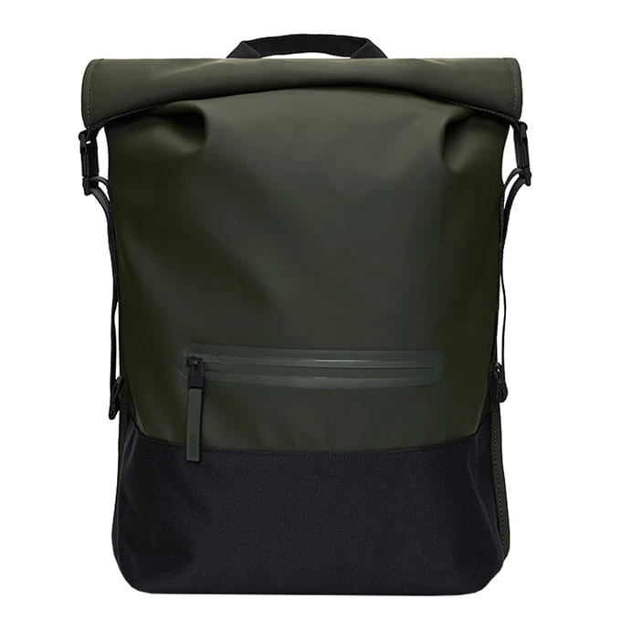 Rains Trail Rolltop Backpack W3 Green 1 Rains Trail Rolltop Backpack W3 Green