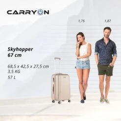 CarryOn Skyhopper 4-Delige Kofferset Beautycase/S/M/L Champagne -Ospre Koffers Winkel image 3977