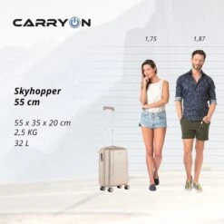 CarryOn Skyhopper 4-Delige Kofferset Beautycase/S/M/L Champagne -Ospre Koffers Winkel image 3979