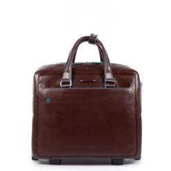 Piquadro Black Square Briefcase With Wheels Brown -Ospre Koffers Winkel image 5973