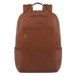 Piquadro Black Square Computer Backpack With IPad Compartment Tobacco