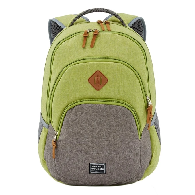 Travelite Basics Backpack Melange Green/grey 1 Travelite Basics Backpack Melange Green/grey