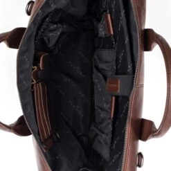 Plevier Basalt Leren Enkelvaks Laptoptas 15.6'' Bruin -Ospre Koffers Winkel image 7310