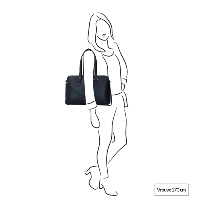 FMME. Charlotte 15.6 Workingbag Croco Black 2 FMME. Charlotte 15.6 Workingbag Croco Black - Afbeelding 2