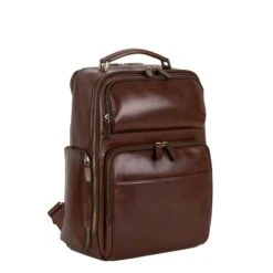 Leonhard Heyden Cambridge Business Backpack Red Brown