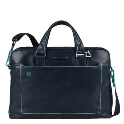 Piquadro Blue Square Computer Portfolio Briefcase 15'' Night Blue