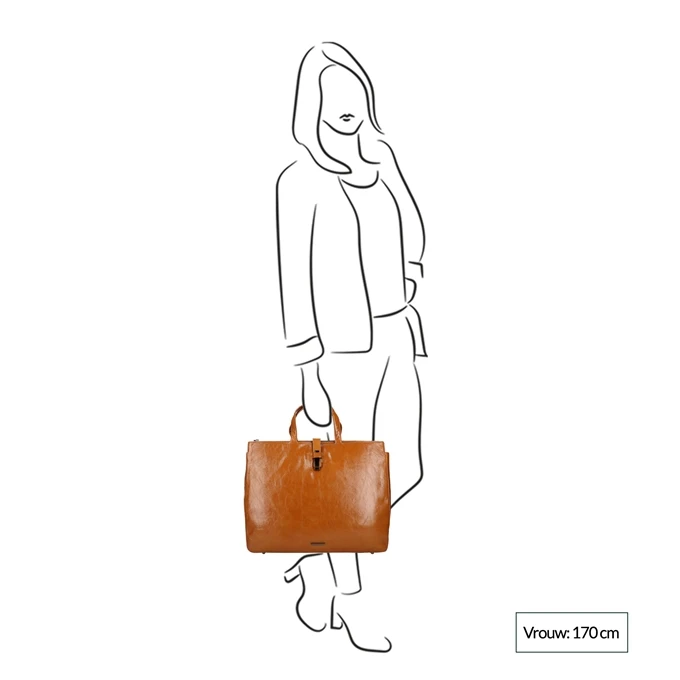 Claudio Ferrici Venice Saar Business Bag Fits 13,3" Cuoio 2 Claudio Ferrici Venice Saar Business Bag Fits 13,3" Cuoio - Afbeelding 2