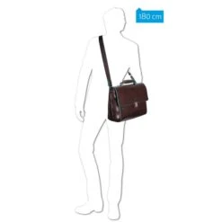 Piquadro Blue Square Exp. Computer Portfolio Briefcase Mahogany -Ospre Koffers Winkel image 8485