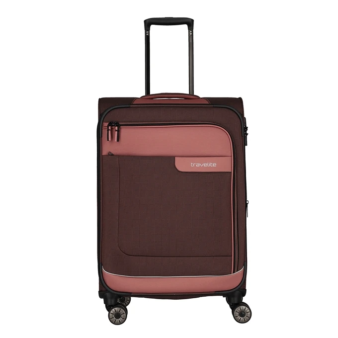 Travelite Viia 4 Wheel Trolley M Expandable Rose 1 Travelite Viia 4 Wheel Trolley M Expandable Rose